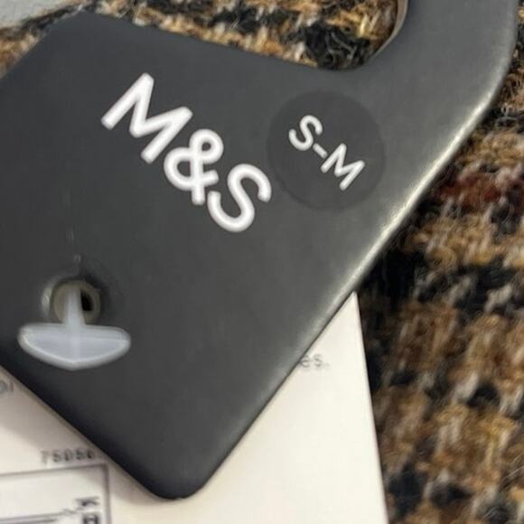 M&S Mark & Spencer Sartorial Brown Wool Plaid Checkered Newsboy Flat Cap Sz S-M - Picture 4 of 5